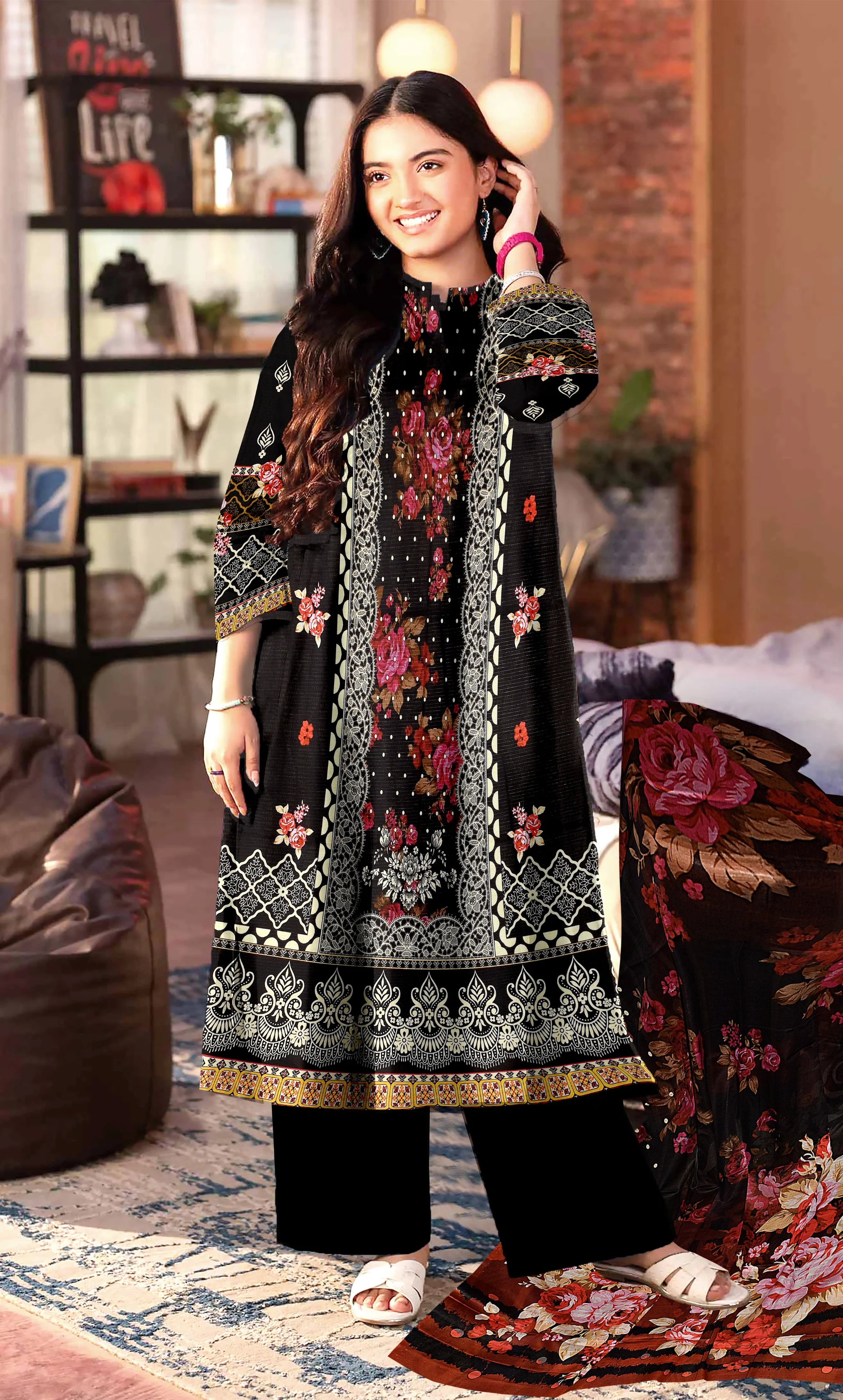 3 Piece Unstitched Printed Lawn Suit | BA-V15-05
