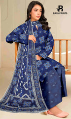 3 Piece Unstitched Printed Lawn Suit -BP-V24-4