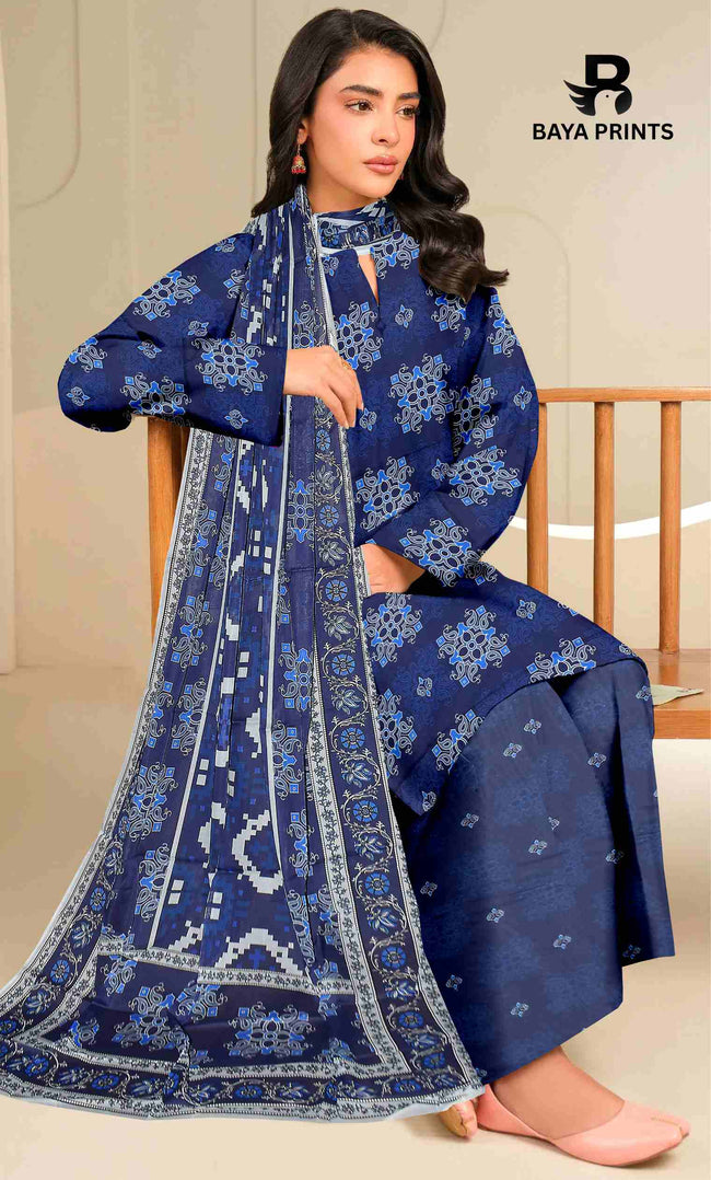 3 Piece Unstitched Printed Lawn Suit -BP-V24-4 Main Image