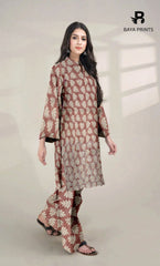 2-Piece Unstitched Dhanak Printed Suit with Embroidered Border-DE-V1-05