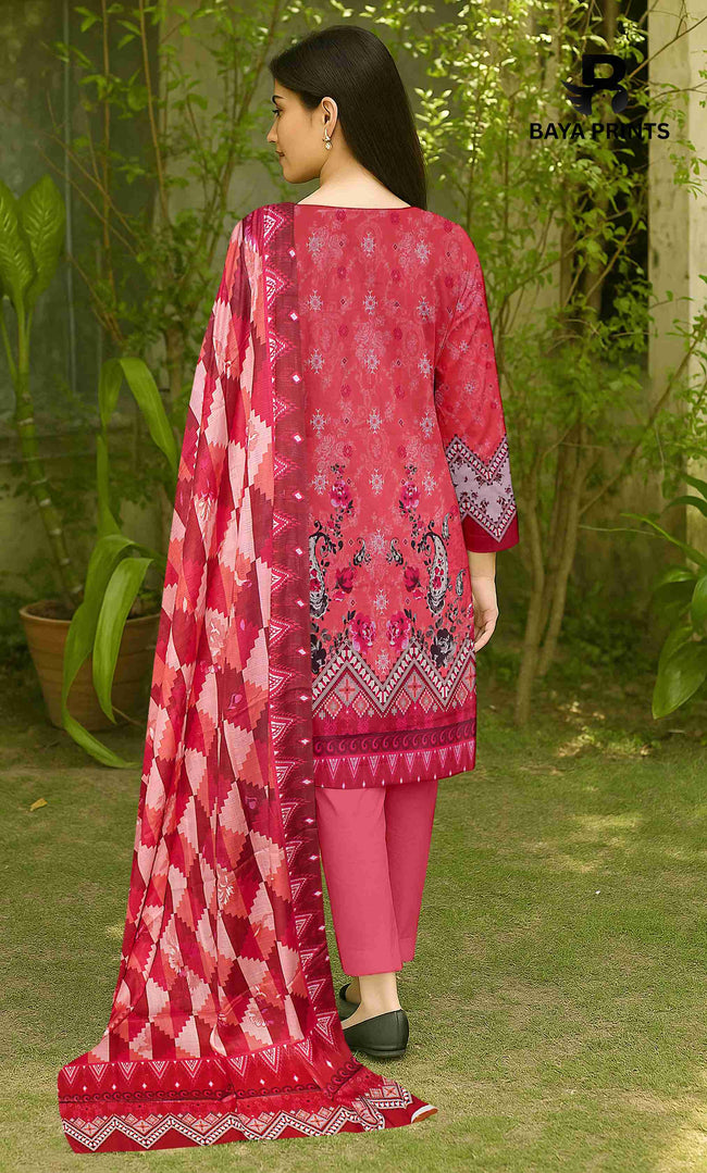 3 Piece Unstitched Printed Lawn Suit -BA-V32-4 Main Image
