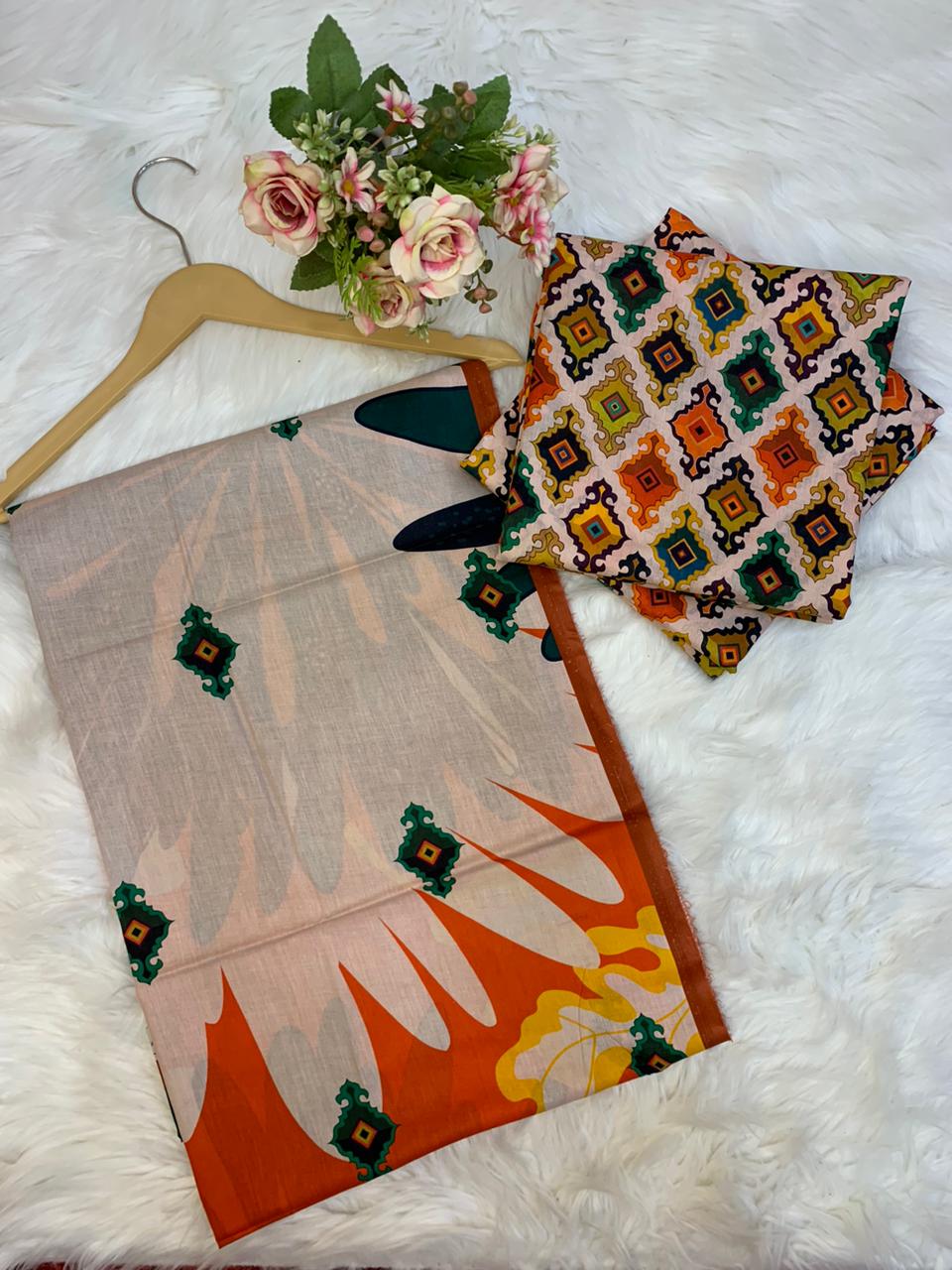 3 Piece Unstitched Printed Lawn Suit -M-V3-09