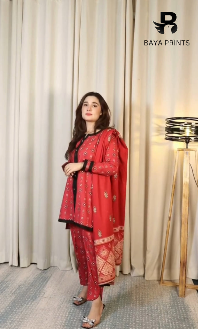 3PC Unstitched Khadar Suit  BA-K-V11-24 A -8 Main Image