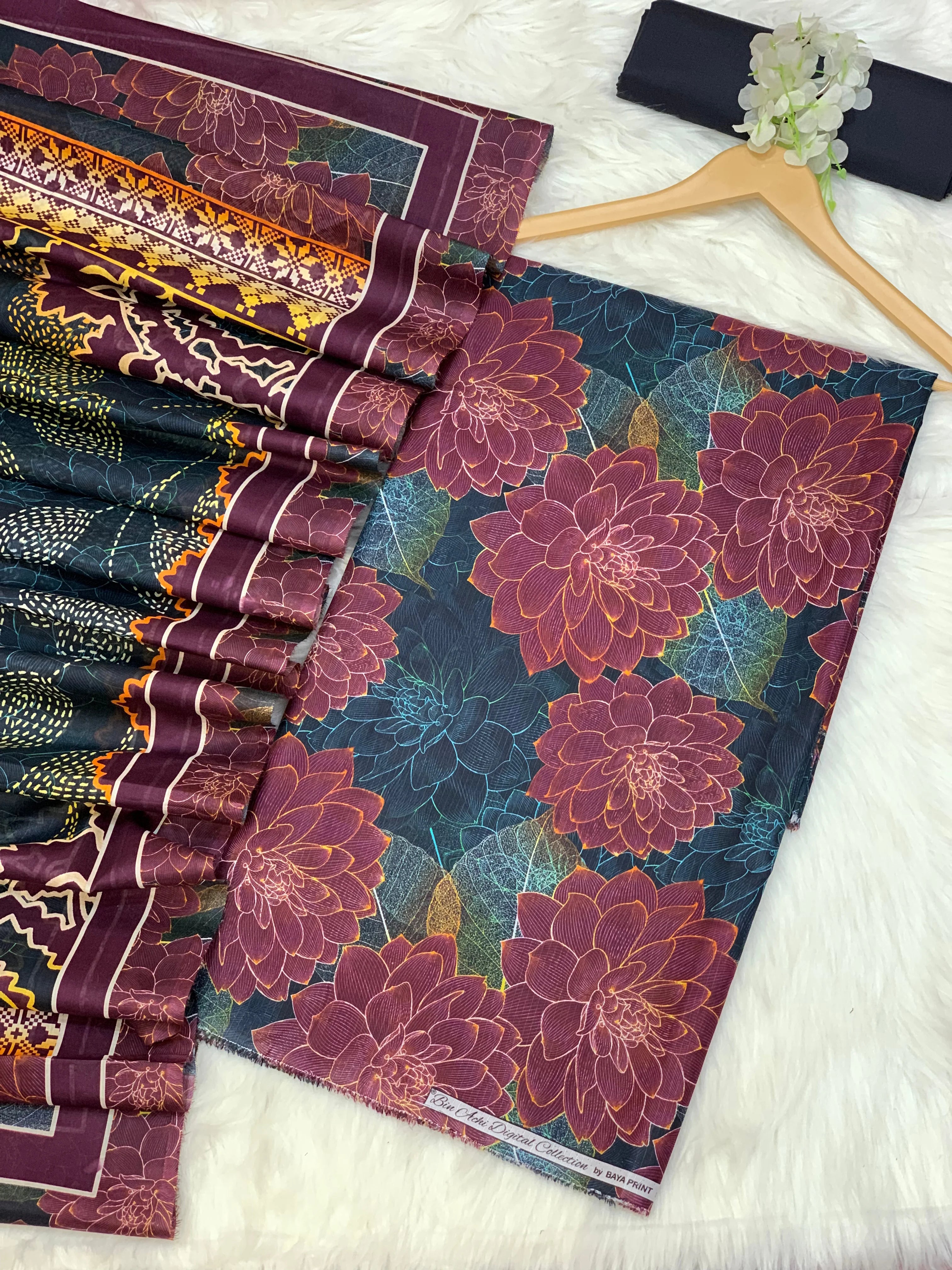 3 Piece Unstitched Printed Lawn Suit -BA-V16-07