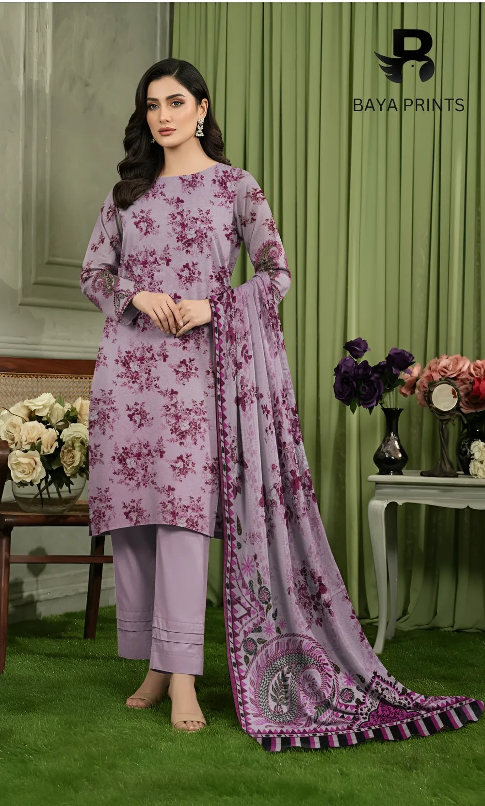 3 Piece Unstitched Karandi Suit BA-V10-4