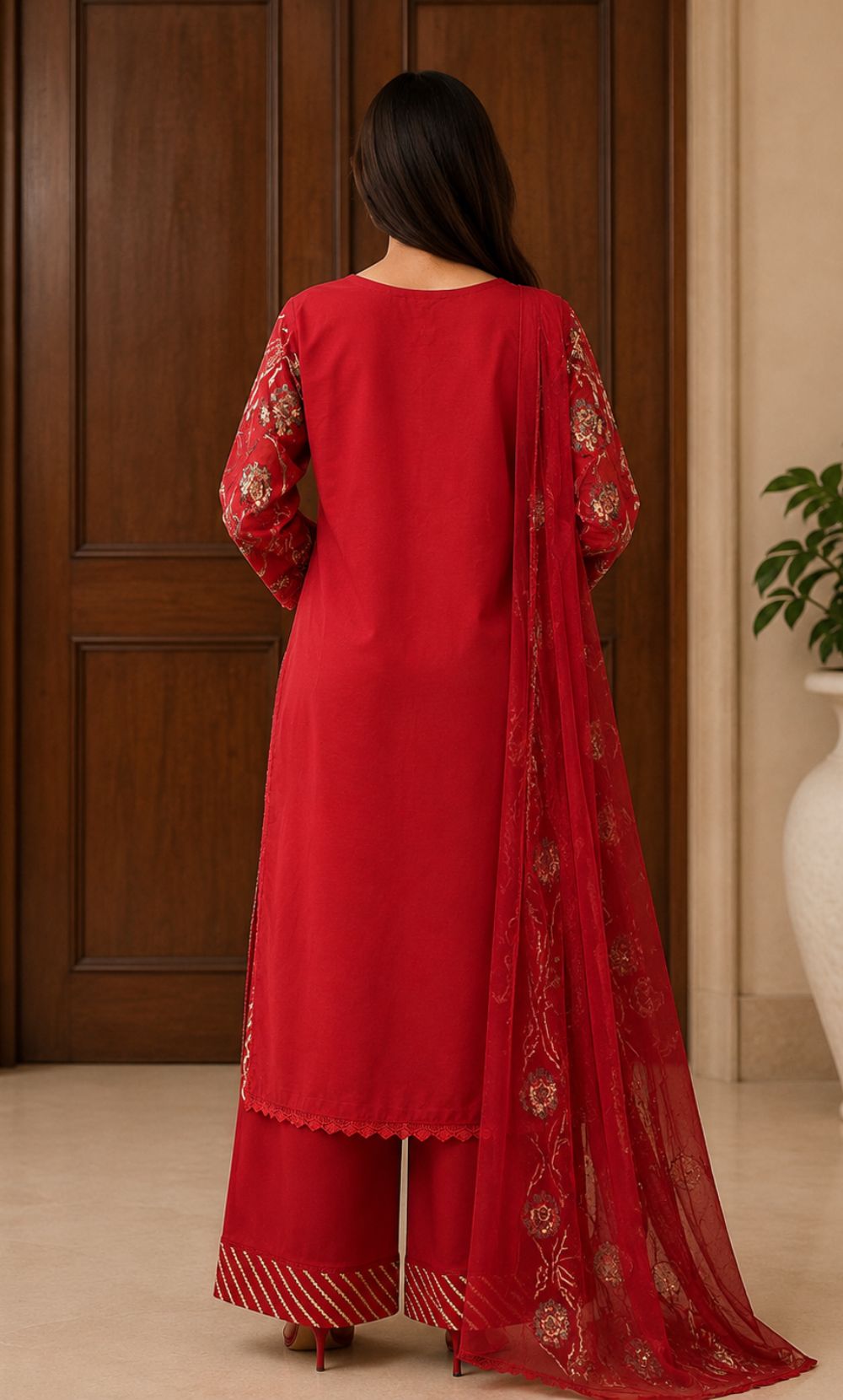 3PC Embroidered Unstitched Lawn Suit | Nafasat