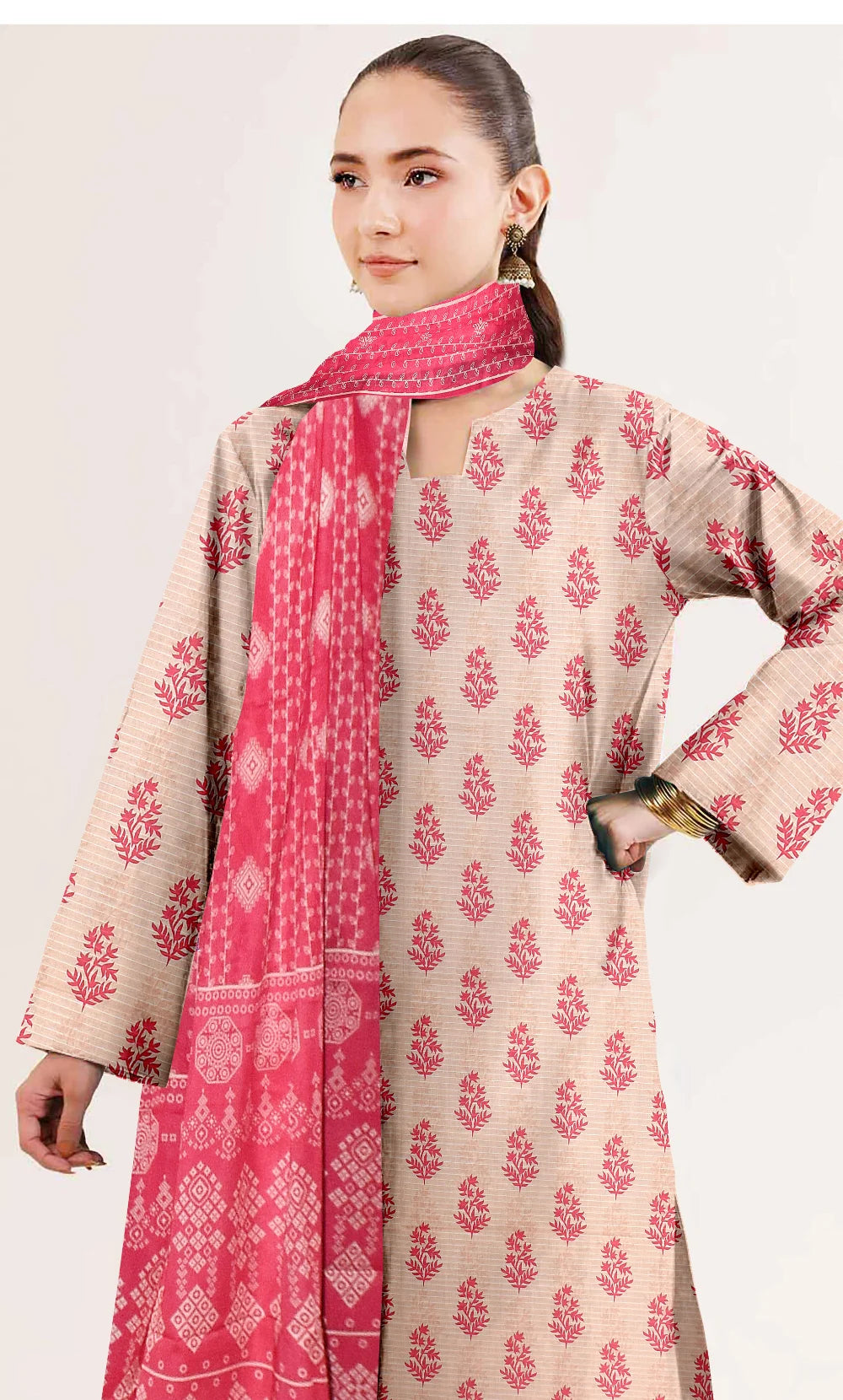 3 Piece Unstitched Printed Lawn Suit- BA-V-21