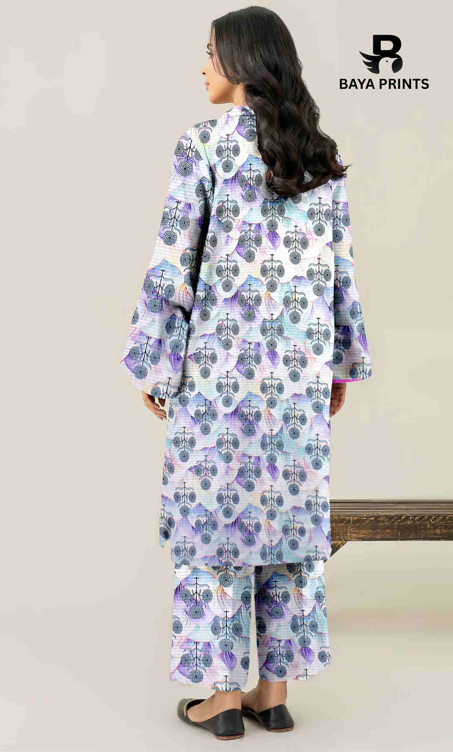 3 Piece Unstitched Printed Lawn Suit -BA-V10