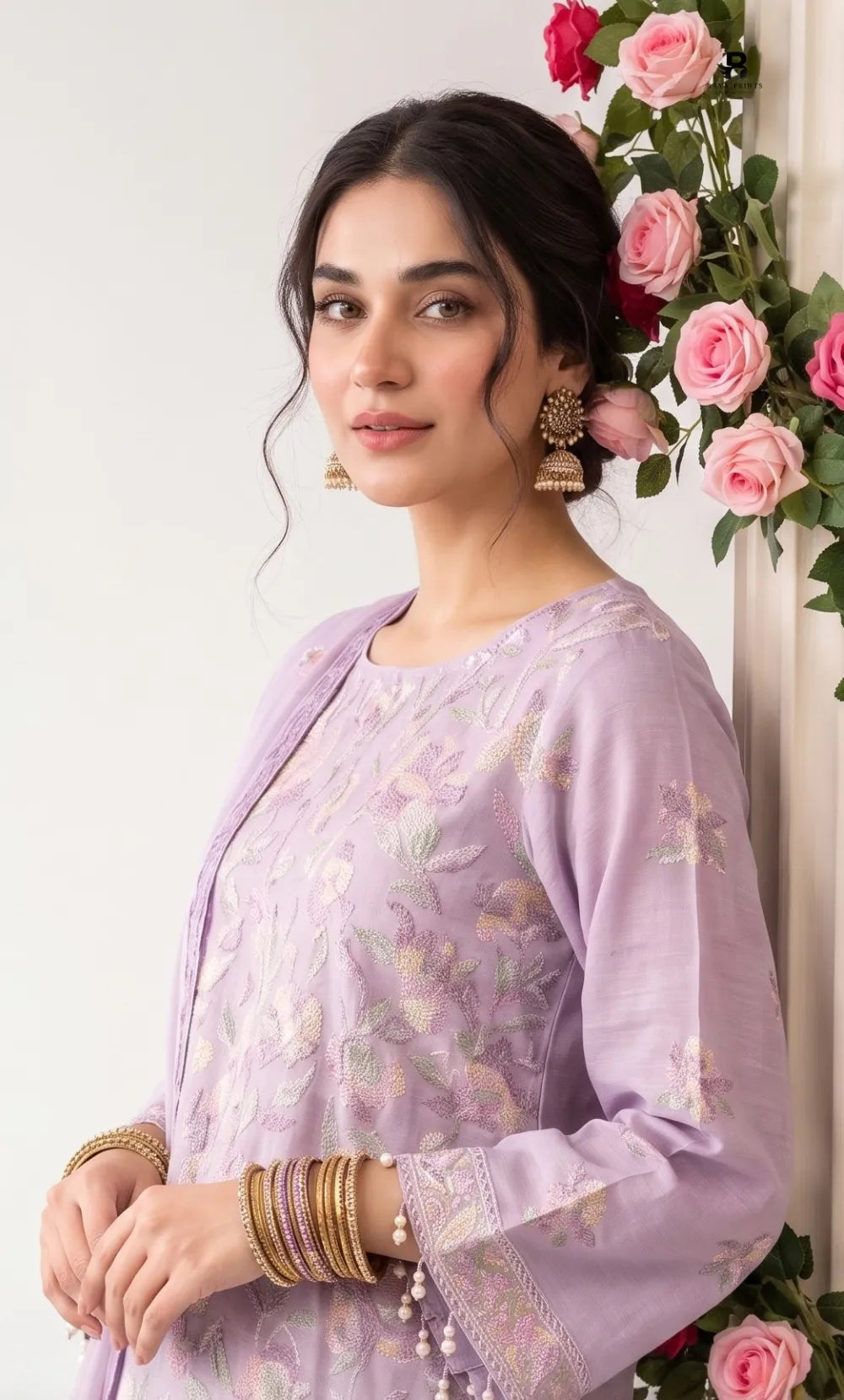 3PC Premium Embroidered Karandi | Unstitched | Nazakat - 02