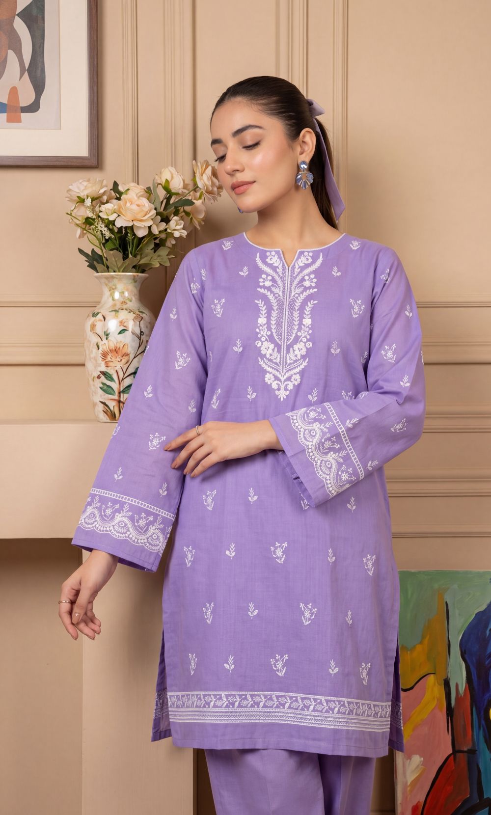 Signature Embroidered Lawn 2PC – Unstitched | Seraya | Purple
