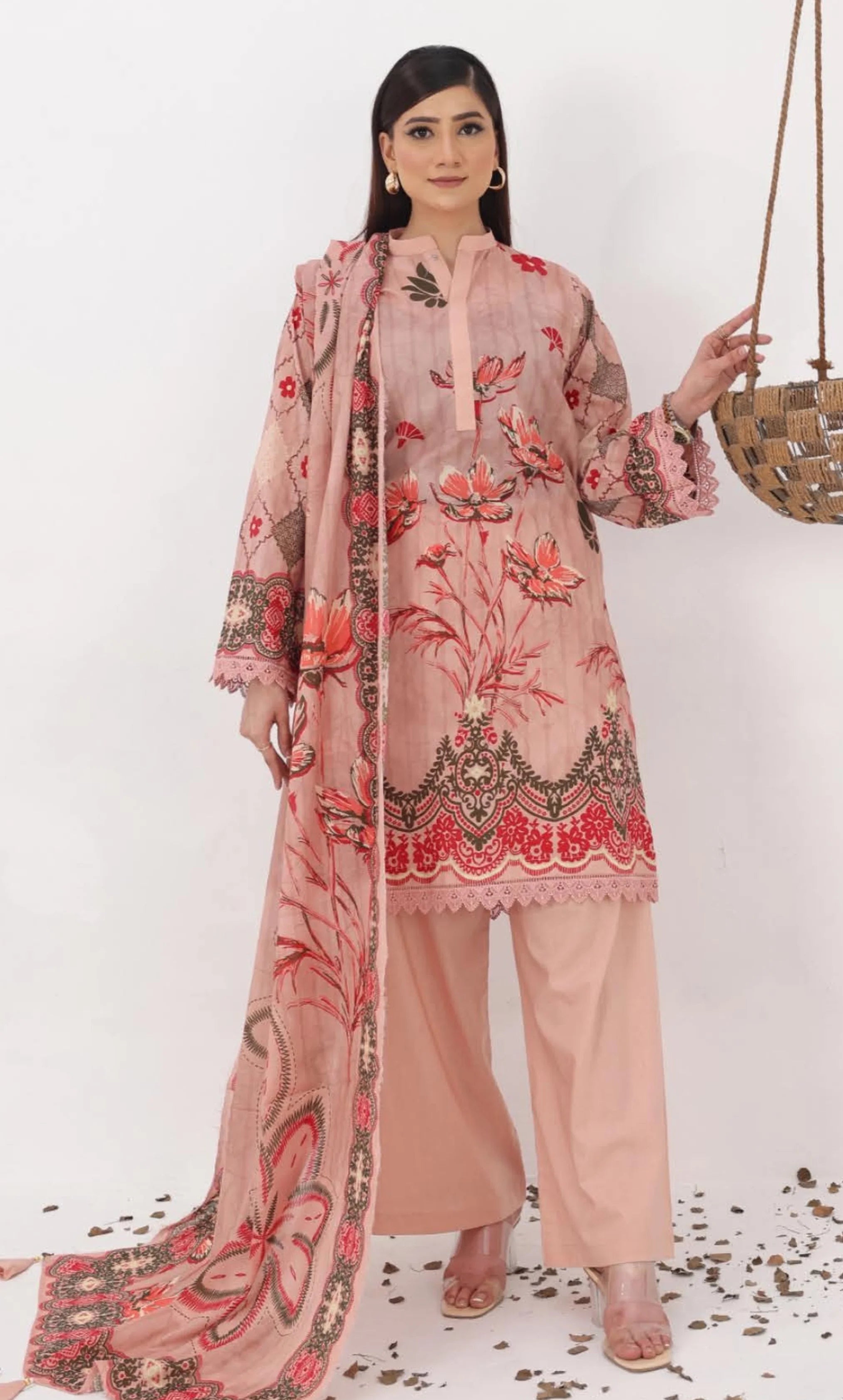 3 Piece Printed Unstitched Lawn Suit | ET-03