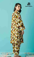 2PC Unstitched Printed Lawn Suit - BA-V7-01
