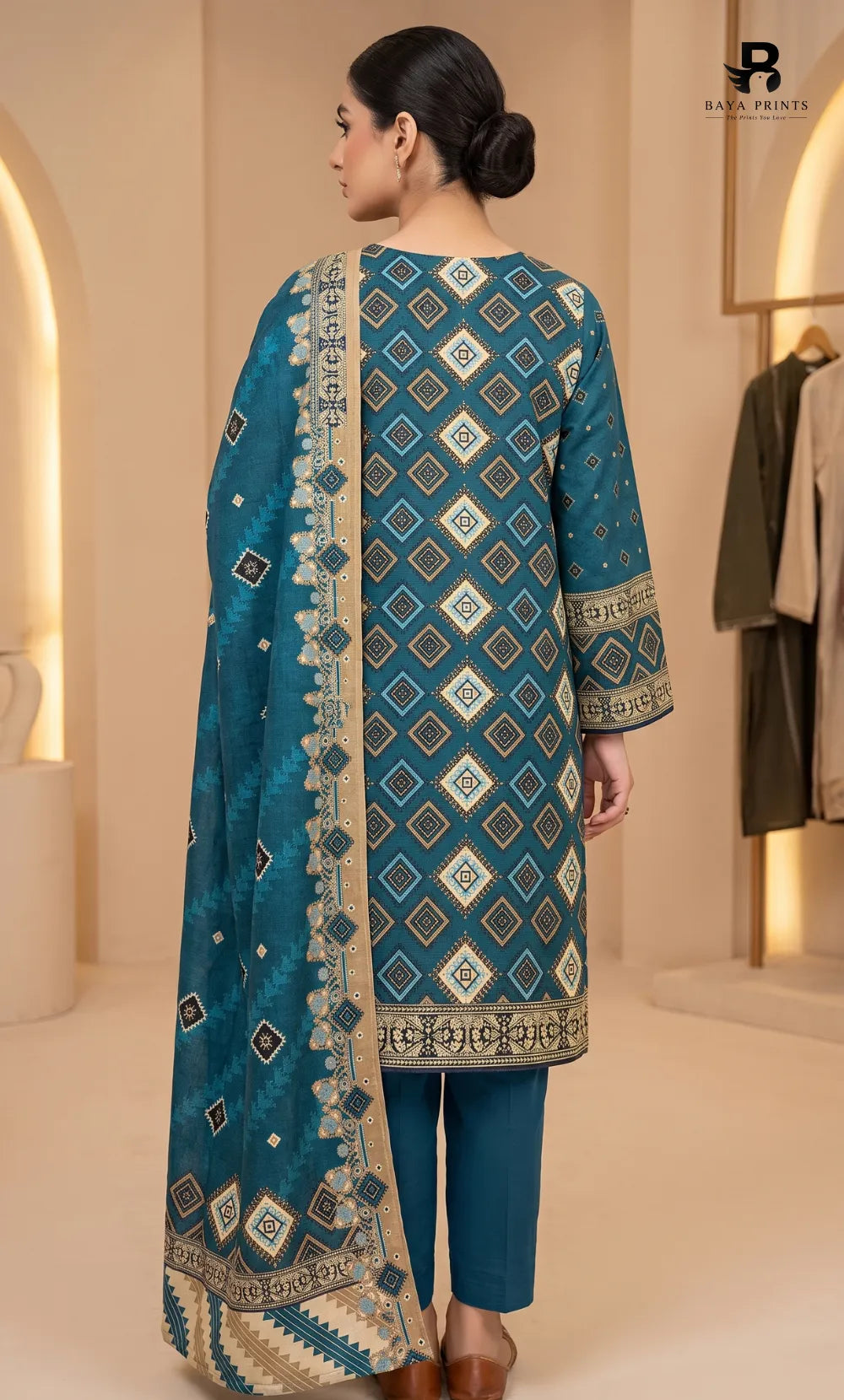3PC Printed Karandi | Unstitched | BA-V2-05