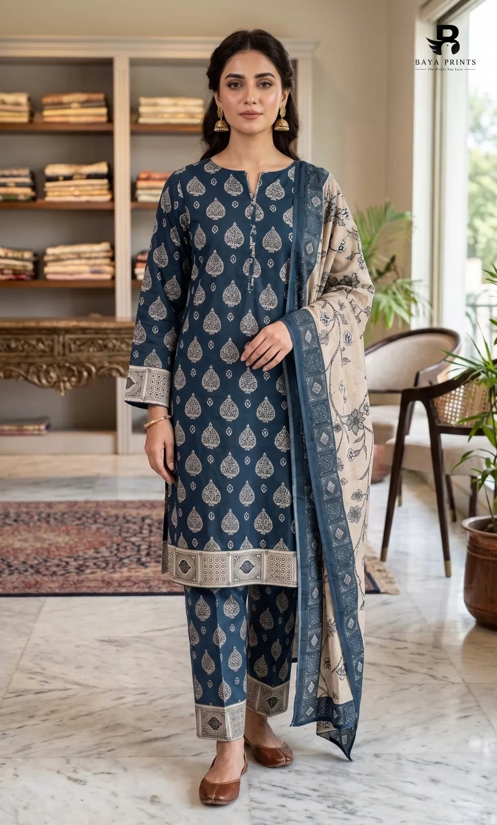 3 Piece Unstitched Printed Viscose Suit-BA-V11