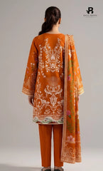 3PC Printed Lawn | Unstitched | M.B |V-2