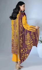 3 Piece Unstitched Printed Dobby Lawn Suit -BA-V19-12