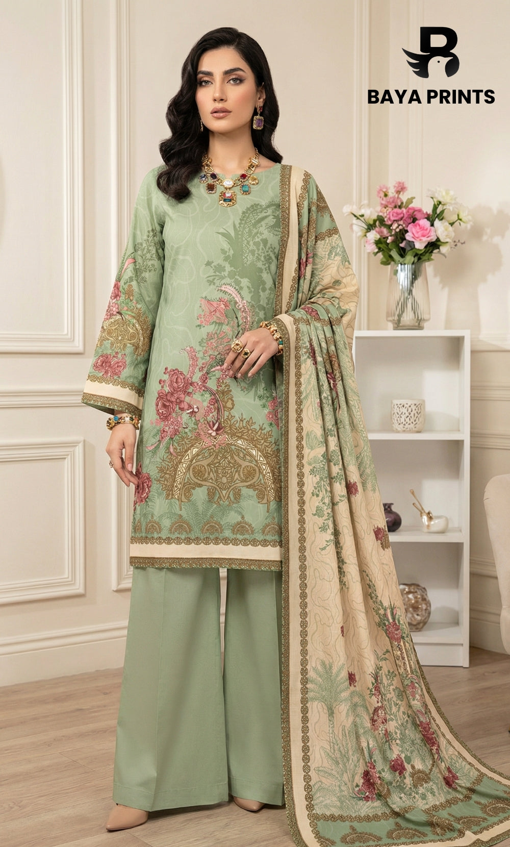 3 Piece Unstitched Lawn Suit -V-20-B-01