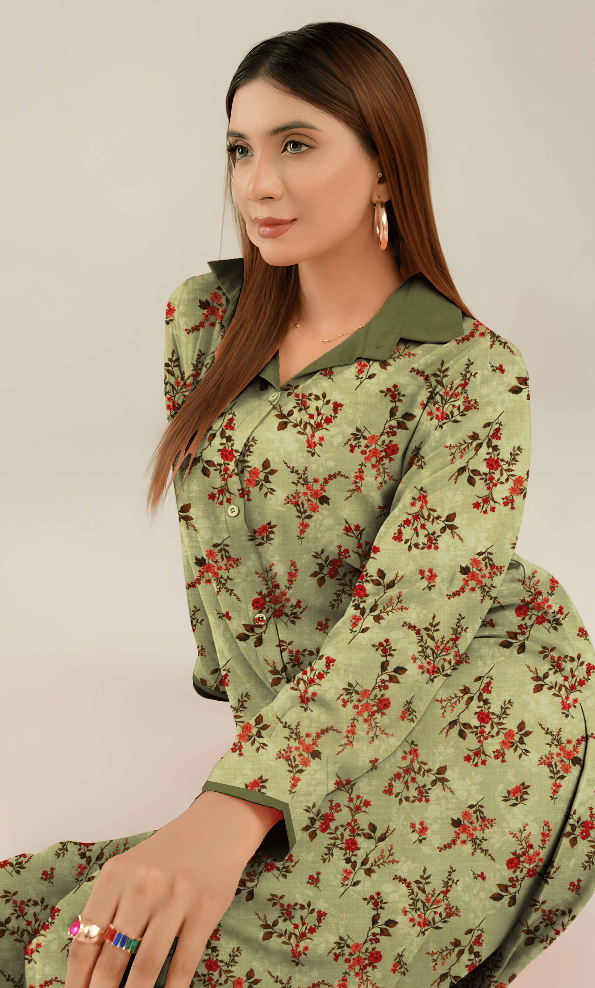 2 PC Premium Linen Unstitched   -BA-SL-11