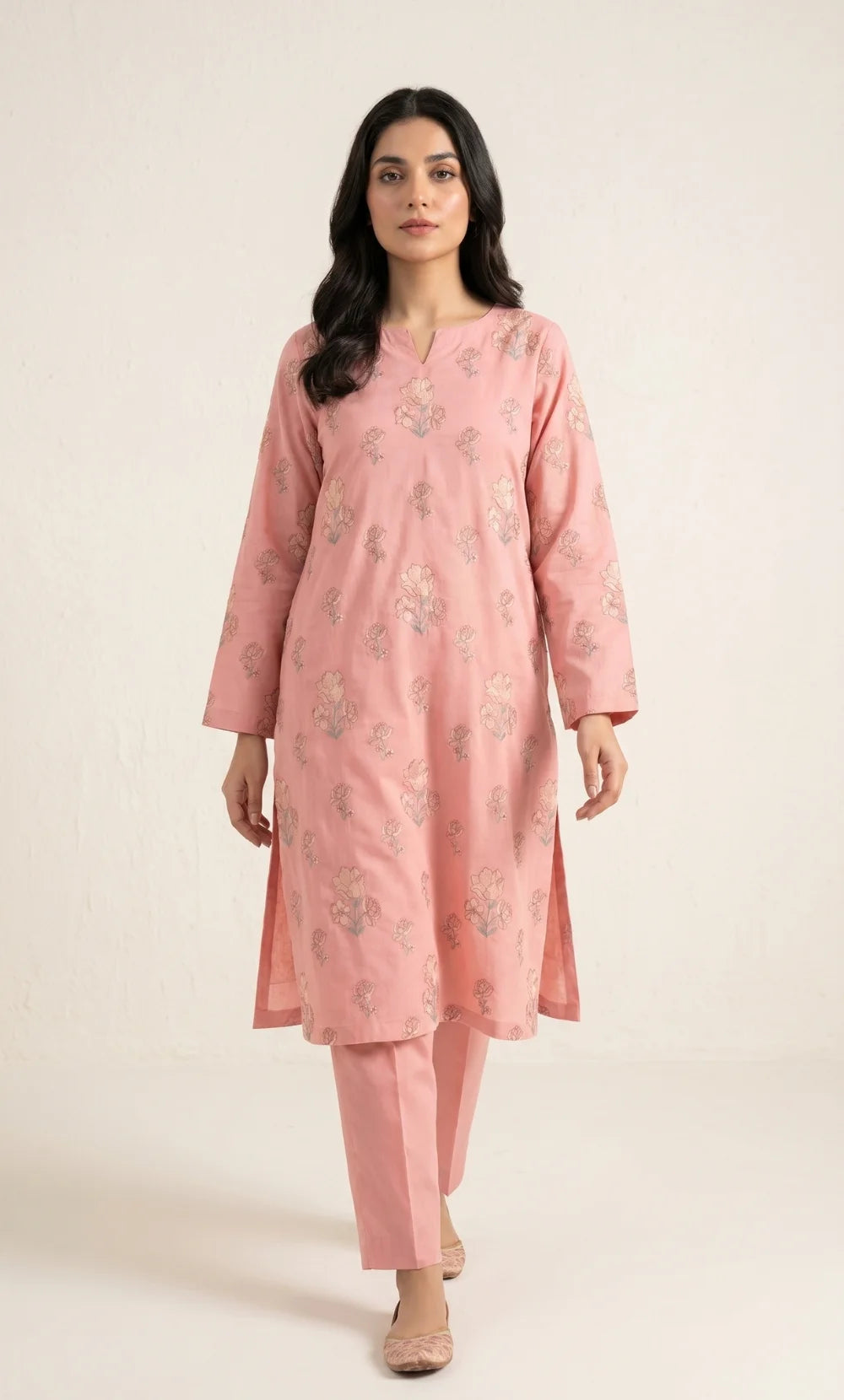 2PC Premium Embroidered Lawn |Unstitched | Breez