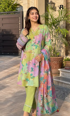 3PC Printed Lawn | Unstitched |  ET