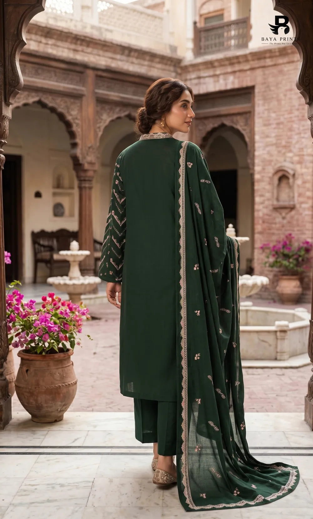 3PC Premium Embroidered Dhanak | Unstitched | Naqsh-e-Zar -03