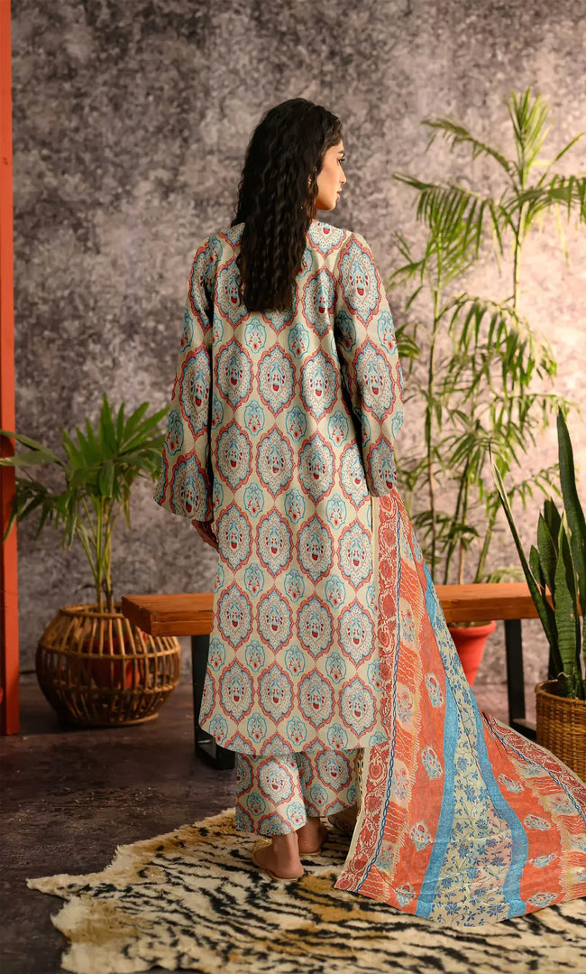 3 Piece Unstitched Printed Lawn Suit With Bamber Chiffon Dupatta - BA-V-31 -1 Main Image
