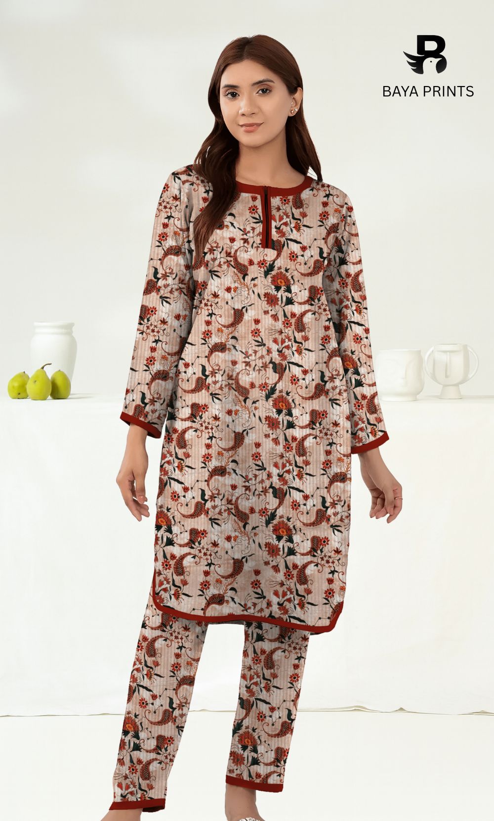 2PC Premium Linen Unstitched-DE V6 -018