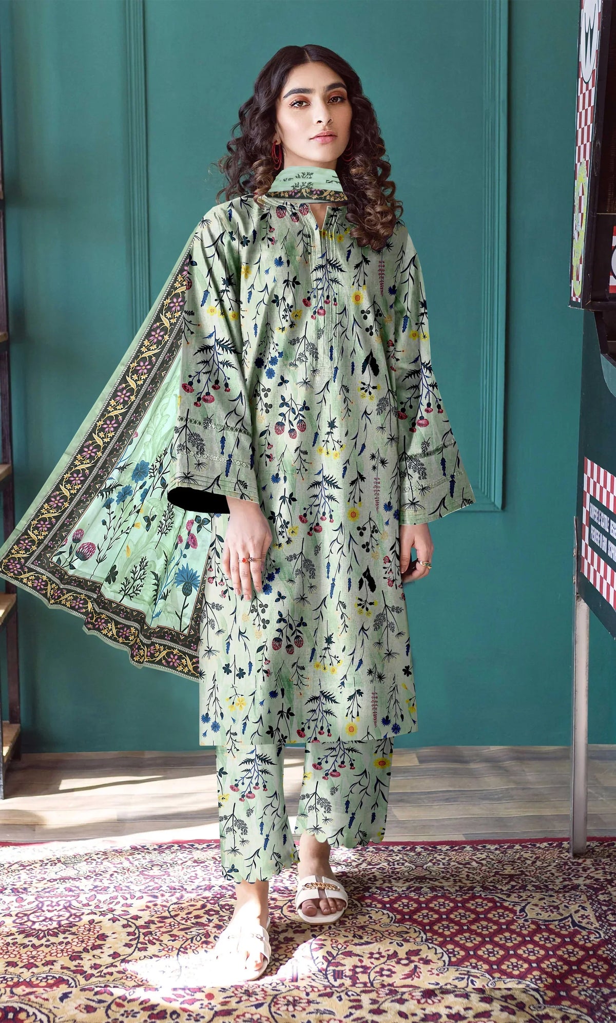 3 Piece Unstitched Premium Lawn Suit- BA-V-14