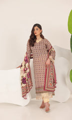 3 Piece Printed Unstitched Lawn Suit | SE-A-03