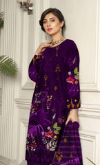 3-Piece Unstitched Dhanak Suit - DE-VOL-7