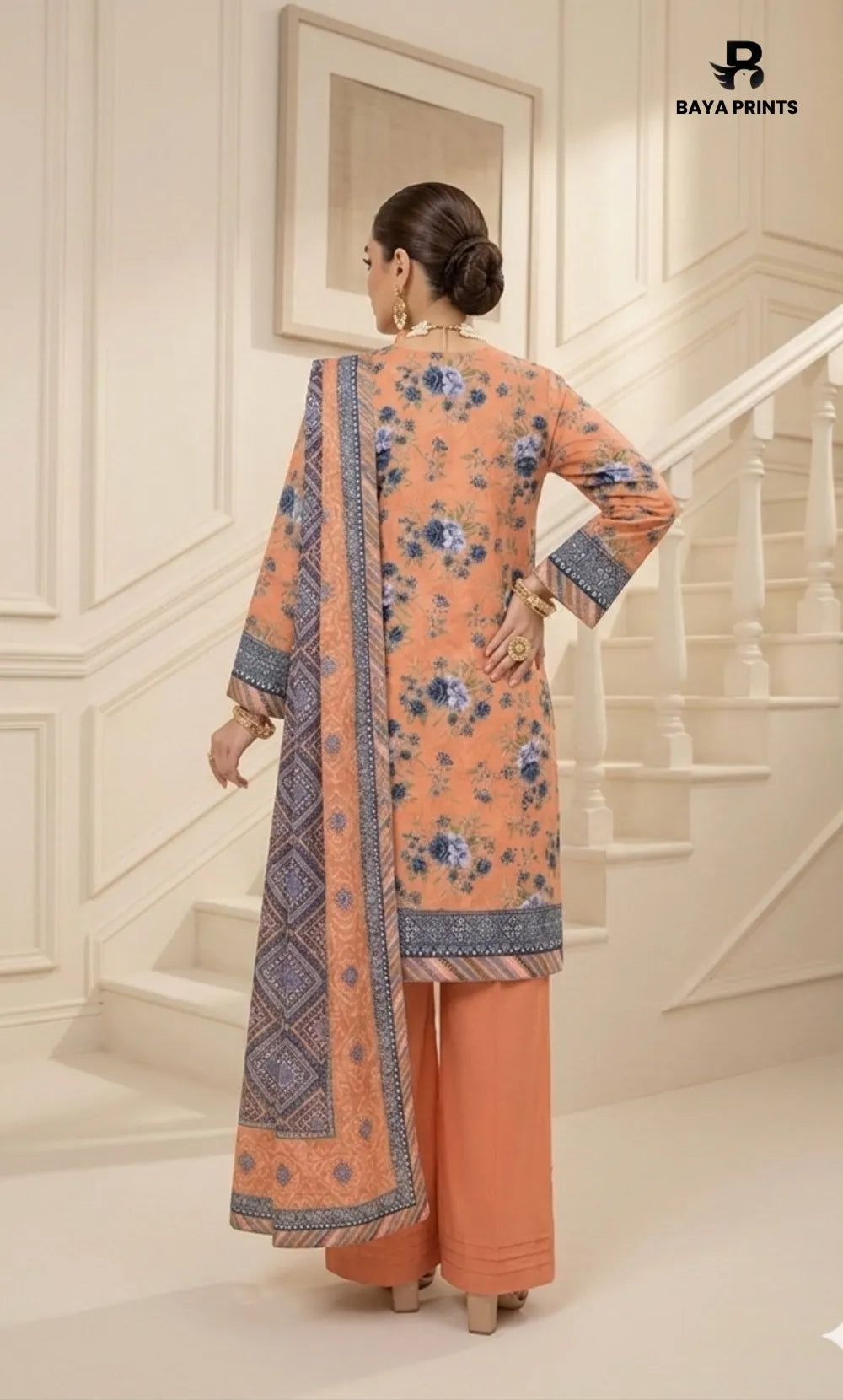 3PC Printed Lawn | Unstitched | BA-V25