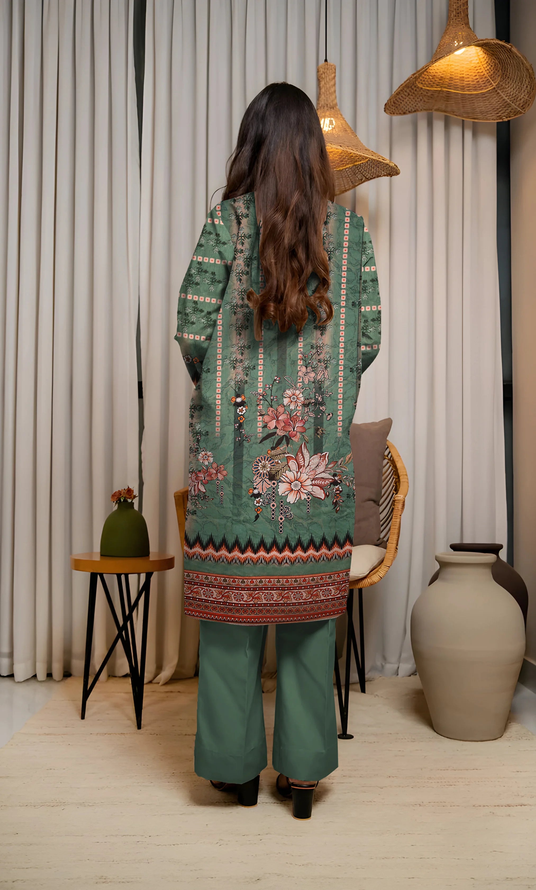 3PC Embroidered Unstitched Lawn Suit - NA-V1-07
