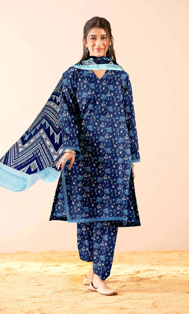 3 Piece Unstitched Printed Lawn Suit- BA-V-21 -3 Hover Image