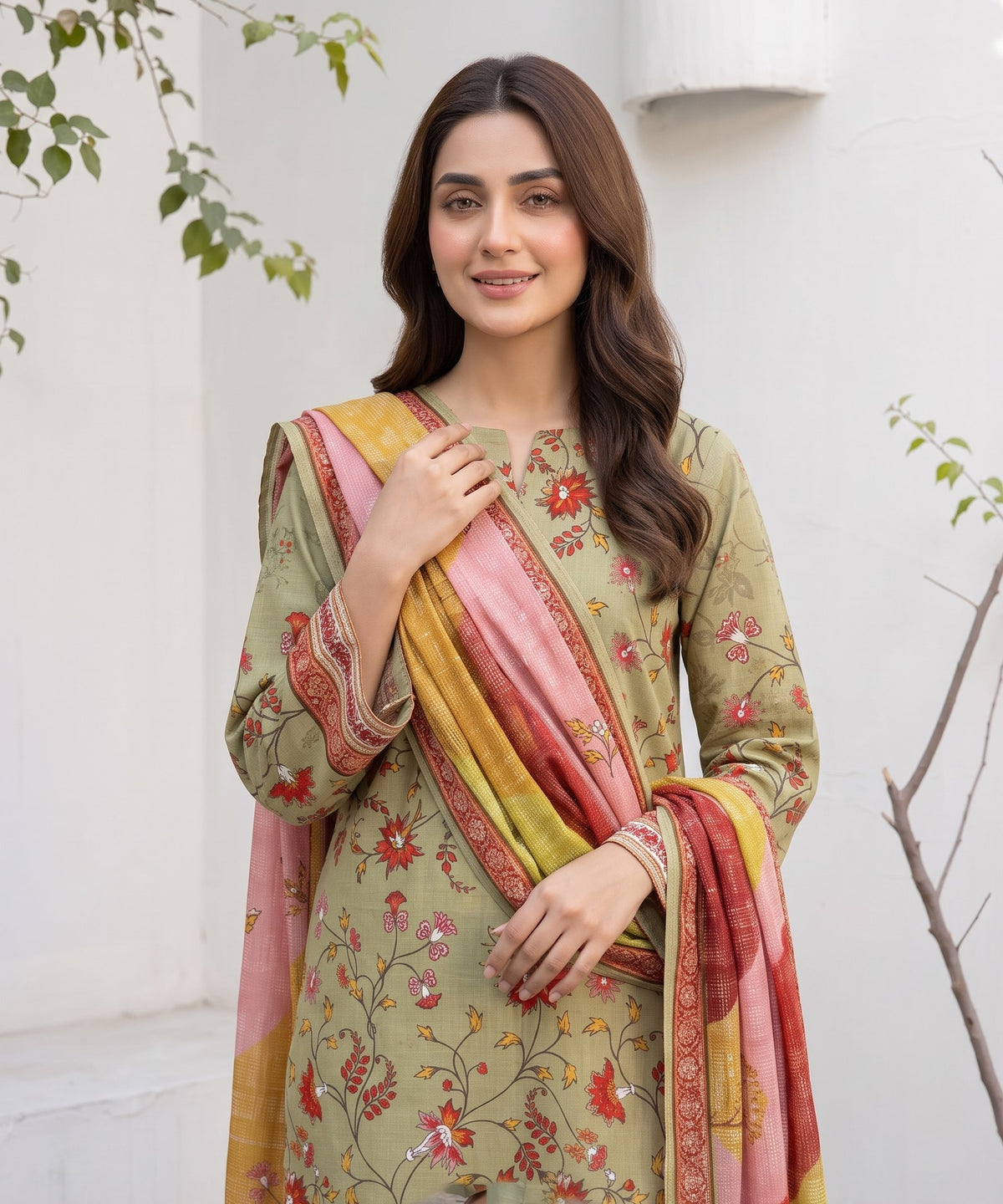 Unstitched Khadder 3-Piece green  Vol:113