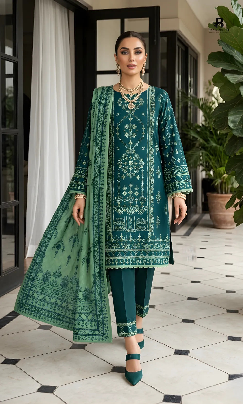 3PC Printed Lawn | Unstitched | BA-V26-16