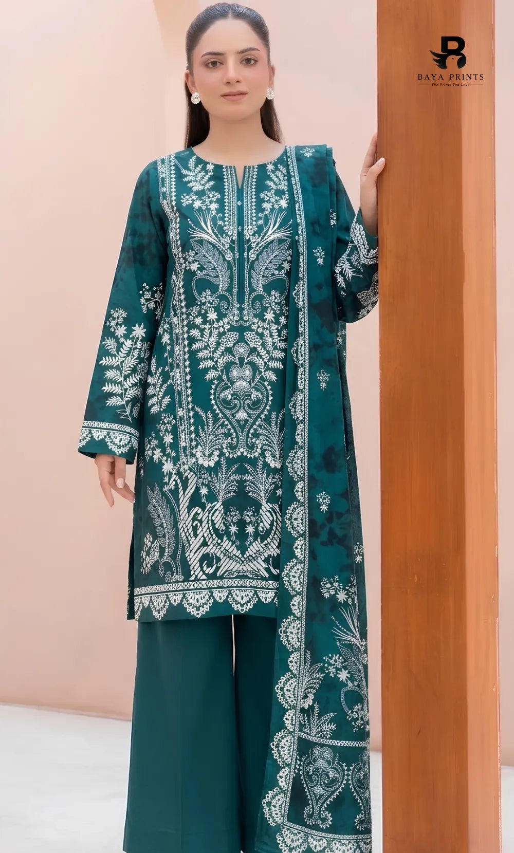 3PC Printed Lawn | Unstitched | M.B |V-2