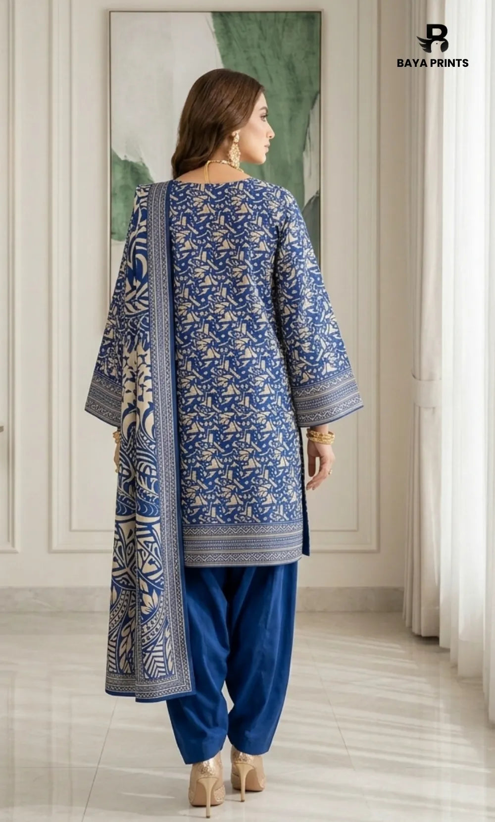 3PC Printed Lawn | Unstitched | BA-V25