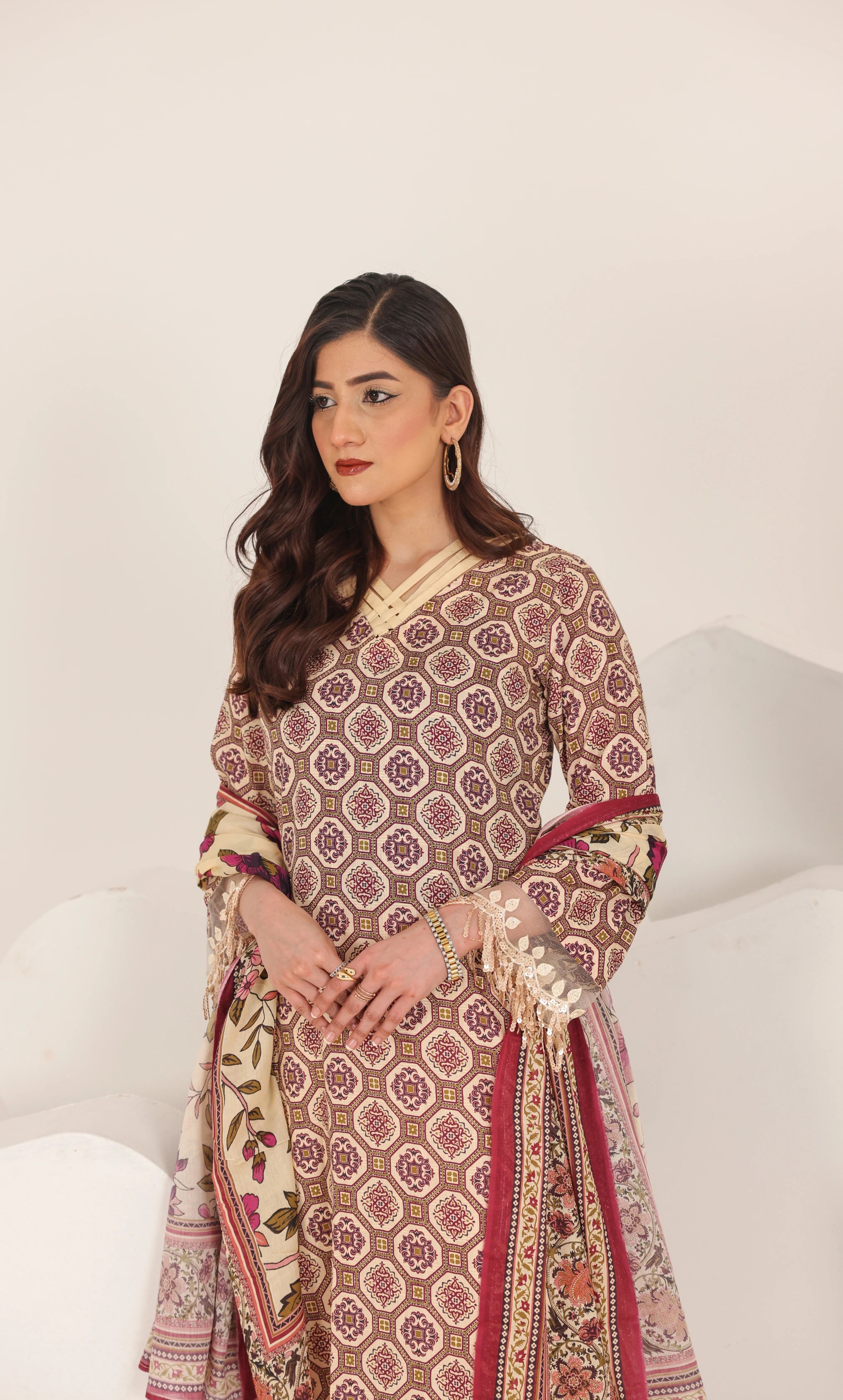 3 Piece Printed Unstitched Lawn Suit | SE-A-03