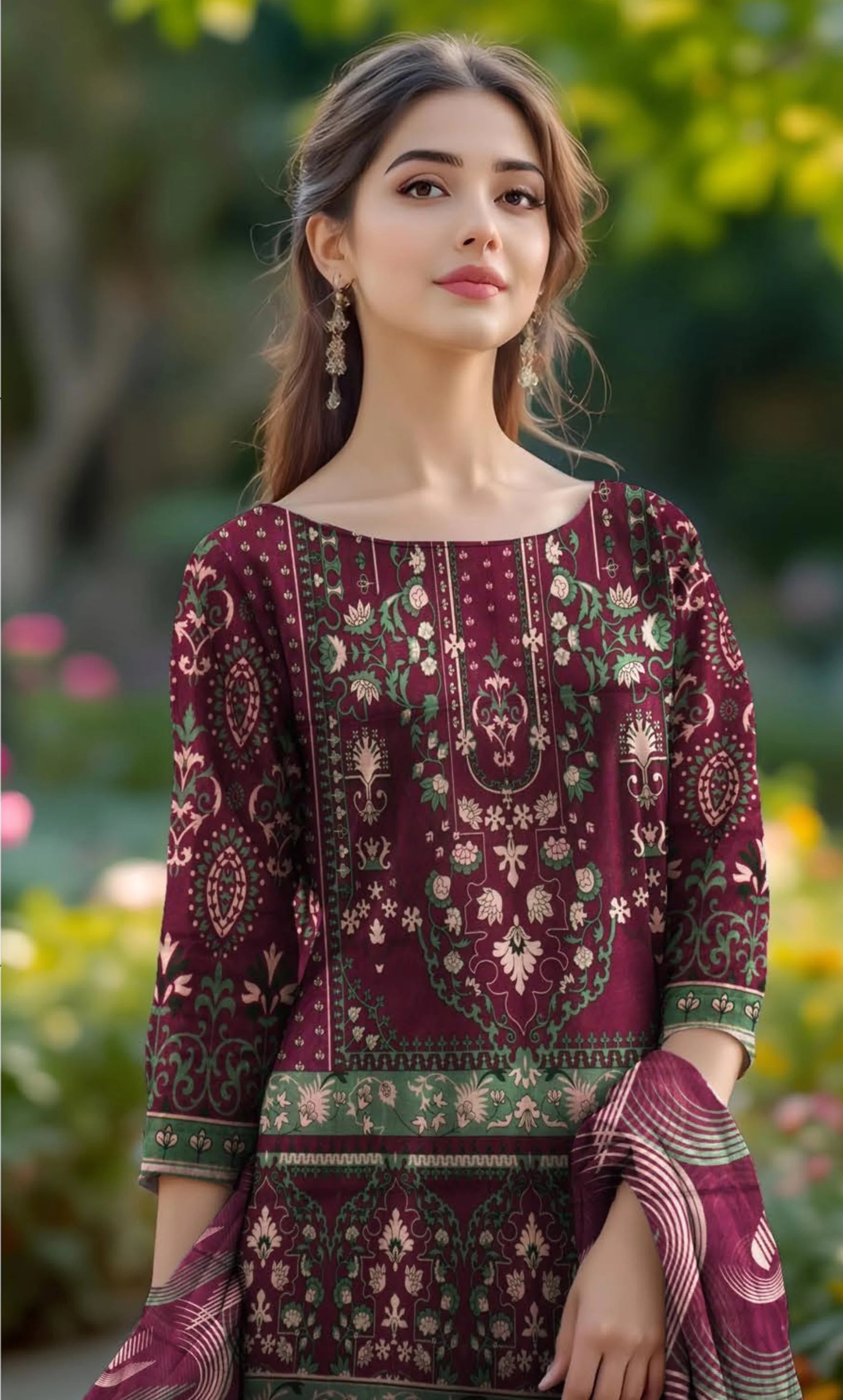 3 Piece Printed Dobby Unstitched Lawn Suit | DE-V5-04