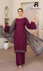 3 Piece Unstitched Karandi Suit BA-V8-12