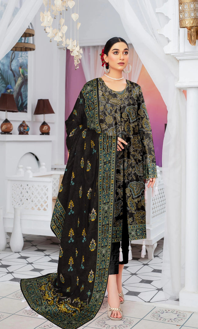 3 Piece Printed Unstitched Lawn Suit | SE-B-05 Main Image
