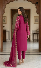 3PC Premium Embroidered Dhanak | Unstitched | Naqsh-e-Zar -04