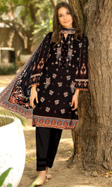 3PC Embroidered Unstitched Lawn Suit -NA-V15-04