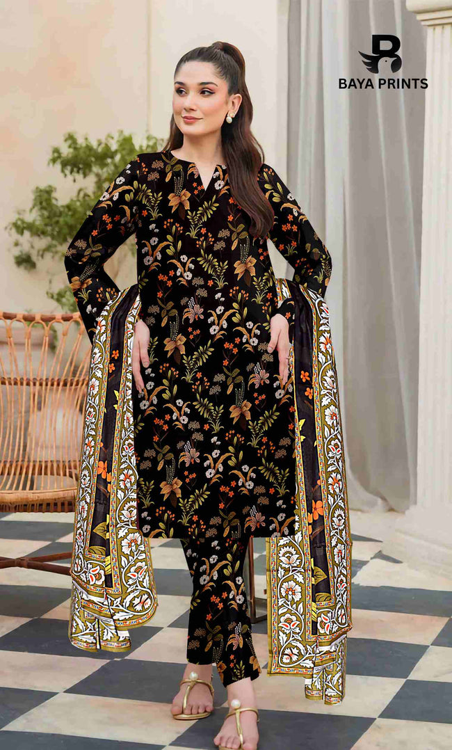 3 Piece Unstitched Printed Lawn Suit -BA-V21B-5 Main Image