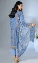 3 Piece Unstitched Printed Dobby Lawn Suit -BA-V19-01