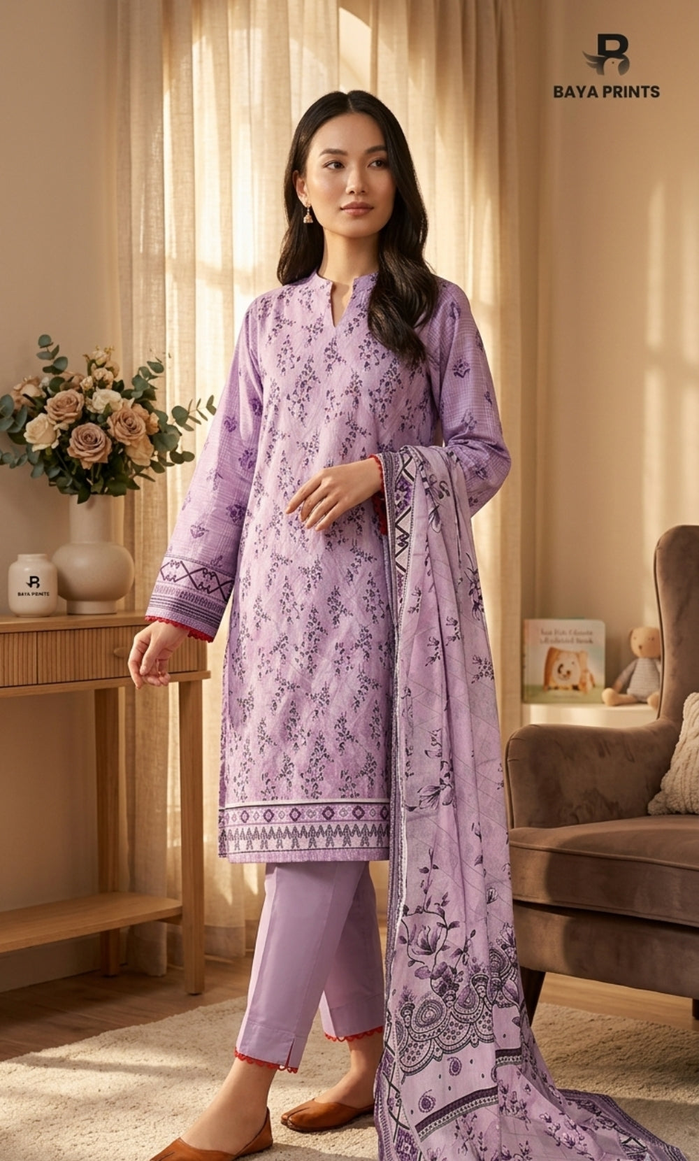 3PC Printed Lawn | Unstitched | Mother’s Grace Collection