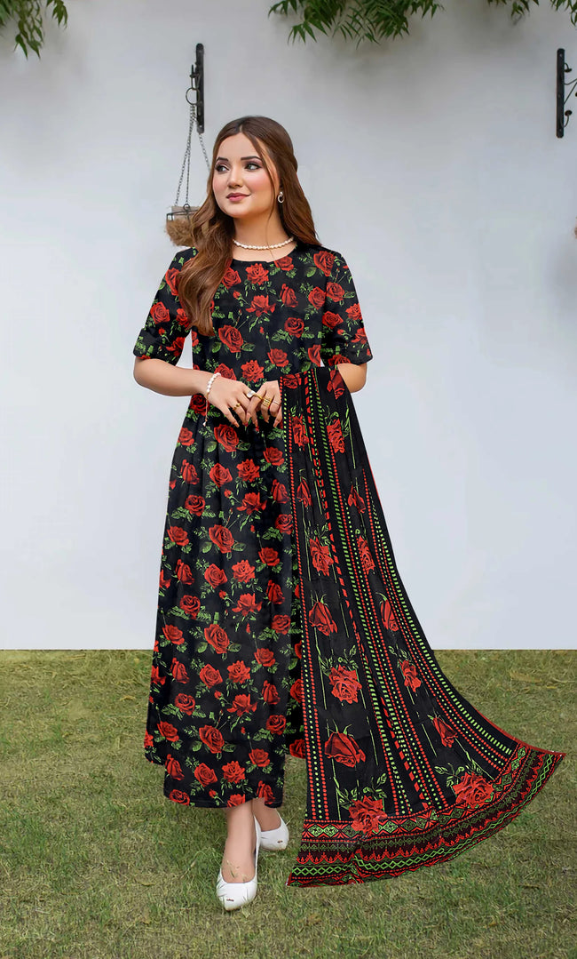 3 Piece Unstitched Premium Lawn Suit- BA-V-30-S21 Hover Image
