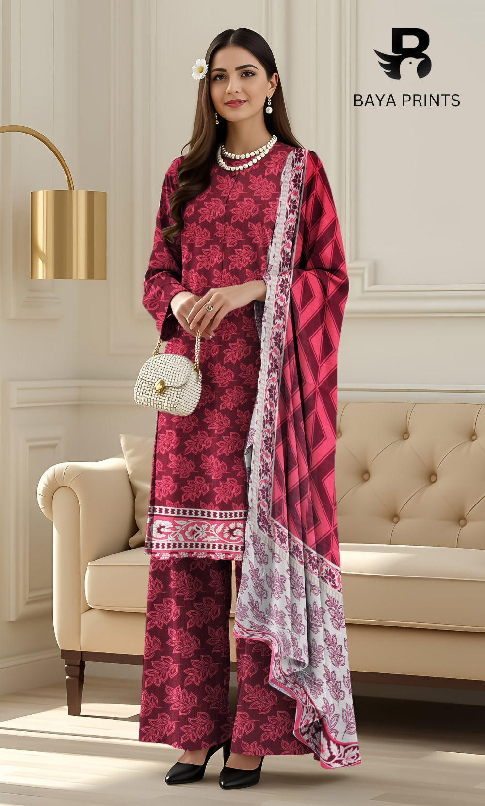 3PC Unstitched Khadar Suit  BA-K-V11-01