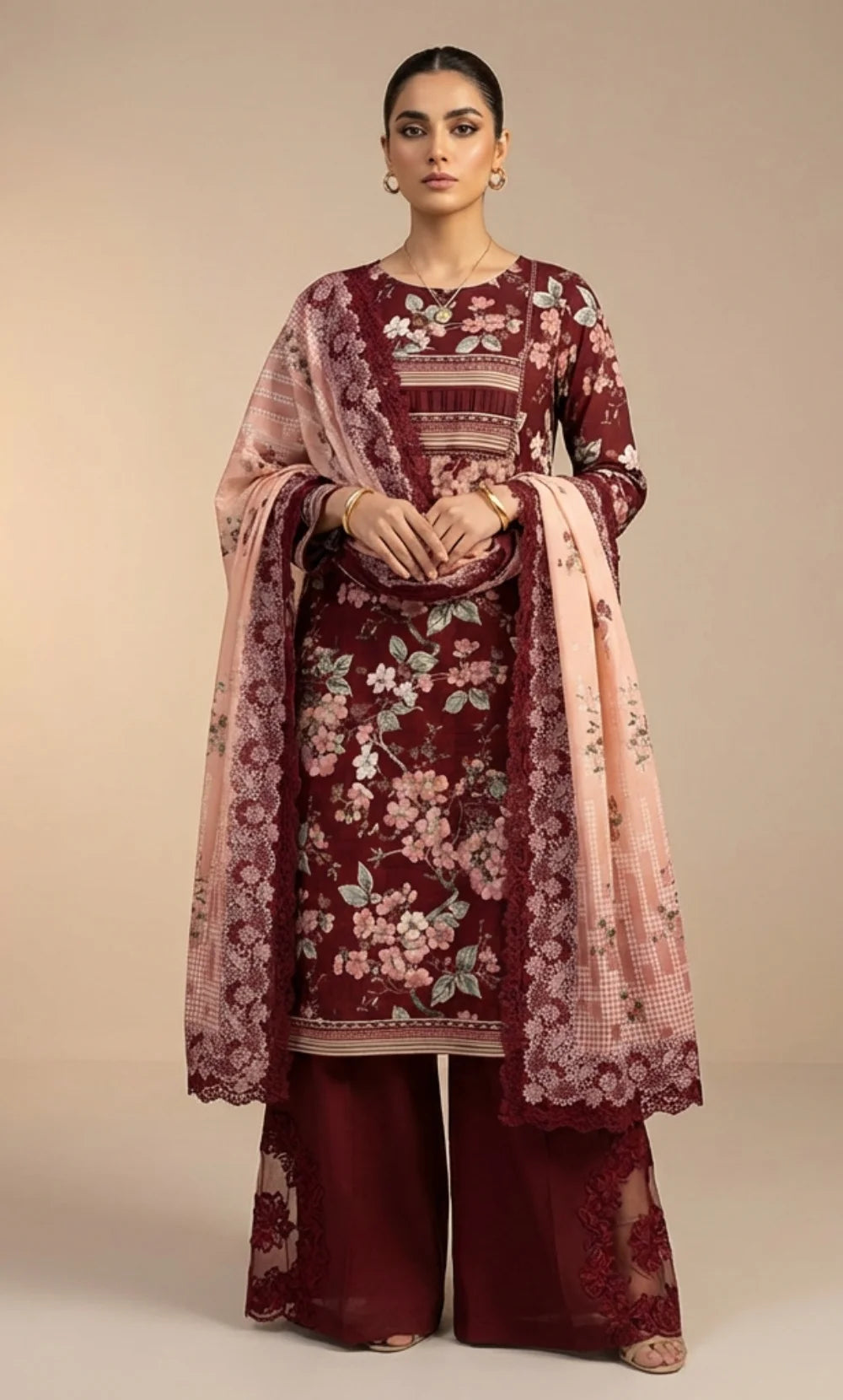 3 Piece Printed Lawn Unstitched Suit  –Galoria