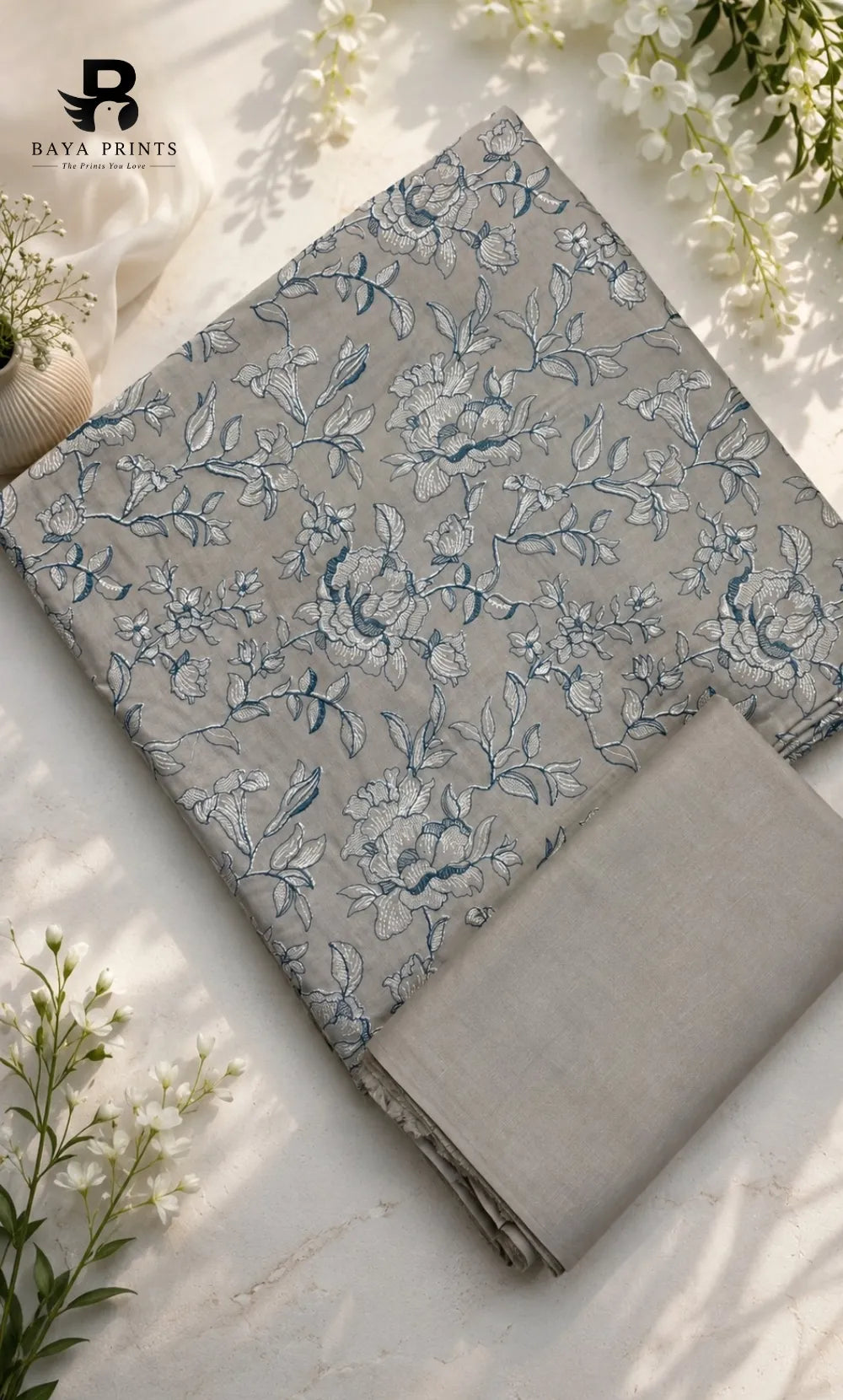 2PC Premium Embroidered Lawn |Unstitched | Breez